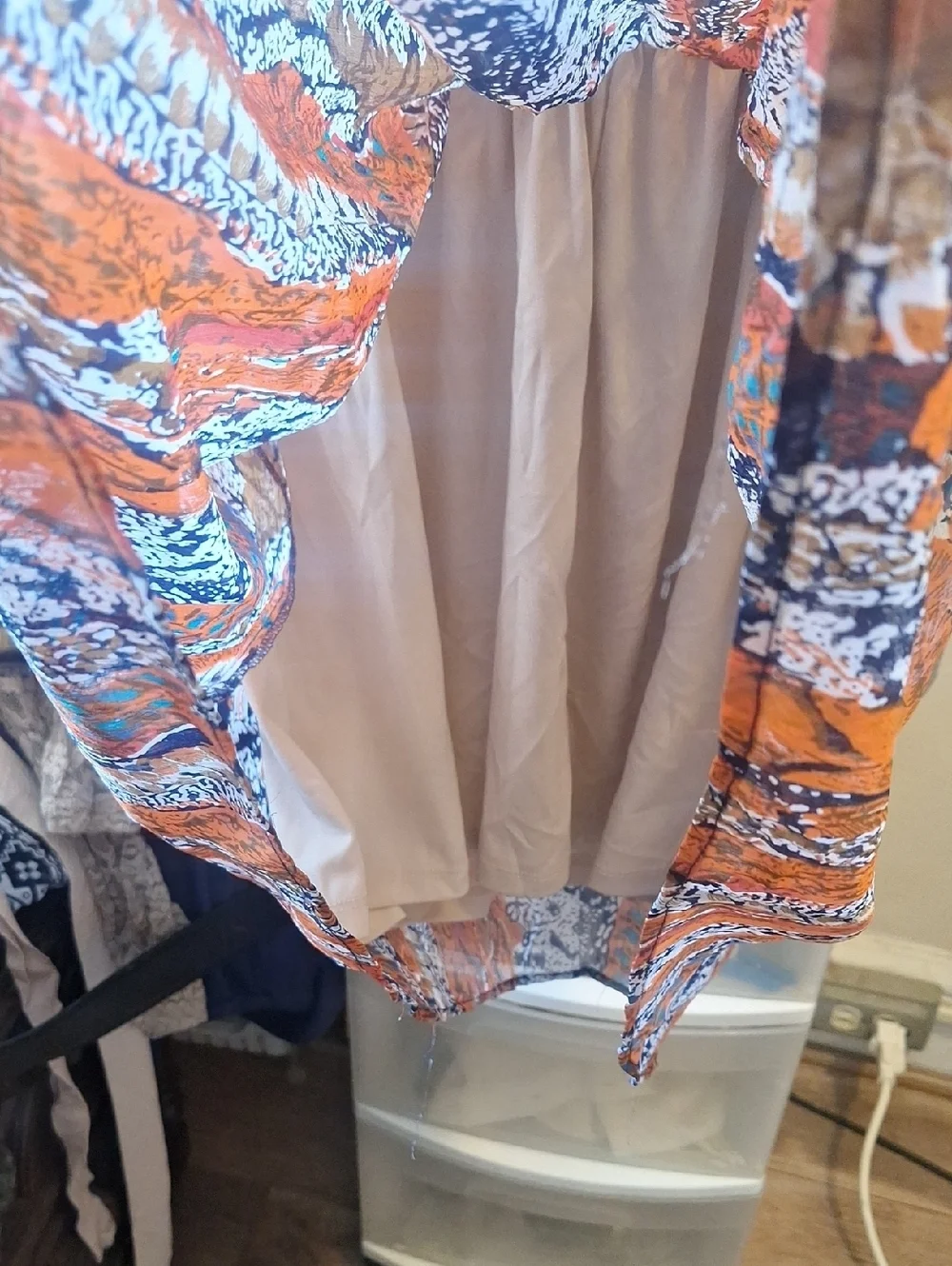 Band of Gypsies Multi-Print Maxi Dress in Orange & Teal